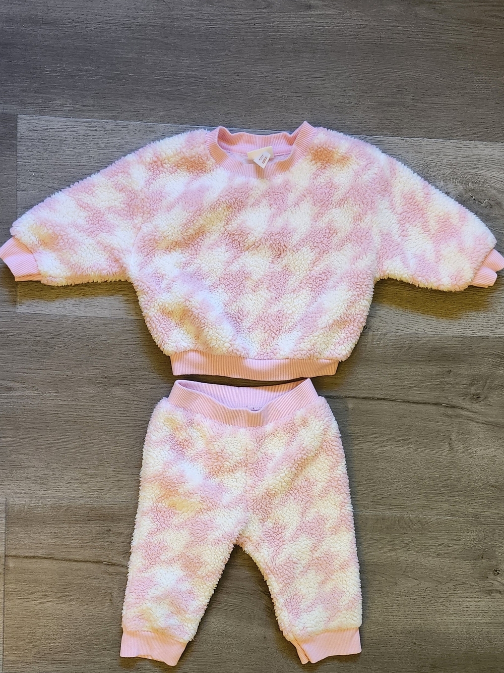 Cat & Jack Pink and Cream Plush Sherpa Pajama Set